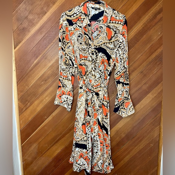 Kobi Halperin Madi Paisley Silk-Blend Shirt Dress - Picture 2 of 10